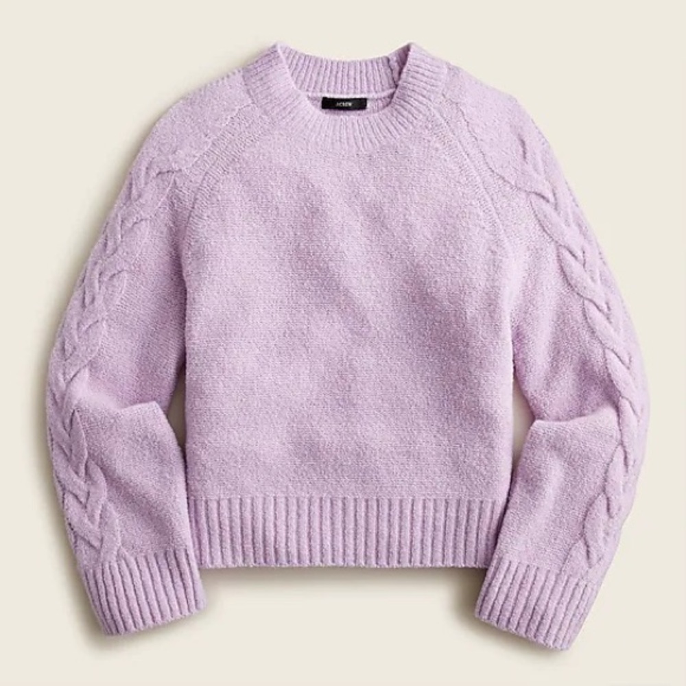J.Crew Cashmere bouclé cable-sleeve sweater